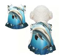 Cute Dog Dress for Small Dogs Girl,Sleeveless Cat Dresses Soft Breathable Dog Clothes Summer Puppy Dress Kiss Dolphin Tale Pet Skirt Dog Outfits Chihuahua Yorkies Dresses