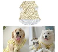 Cute Dog Dress with Traction Ring and Wide Shoulder Straps - Floral Print Ruffled Hem Pet Princess Dress, Comfortable Wear Soft Dog Sweatshirt for Summer, Large Breed Dogs (XL)