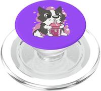 Cute Dog Drinking Bubble Tea Kawaii Art PopSockets PopGrip for MagSafe