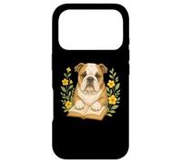 Cute Dog English Bulldog Reading Book Flowers Flora Case for iPhone 17 Pro