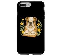 Cute Dog English Bulldog Reading Book Flowers Flora Case for iPhone 7 Plus/8 Plus