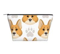Cute Dog Face Paw Prints, Toiletry Pouch Makeup Bag Cosmetic Bag Portable Travel Toiletry Bag