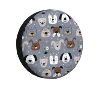 Cute Dog Faces RV Spare Tire Cover Adjustable 14-17 Inch Tire Covers for Trailers, SUVs, Trucks and Many Vehicles, Car Accessories