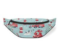 Cute Dog Firetruck Waist Bag Pack for Women Men Kids Girls Boys Fanny Pack Bumbags Pouch Purses Belt Bag for Travel Sport Running