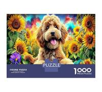 Cute Dog For Office Breaks 1000 Piece Jigsaw Mind Relaxation Puzzle Cockapoo Flowers Perfect for Breaks, The Puzzle for Workplace Relaxation 52x38cm/1000pcs