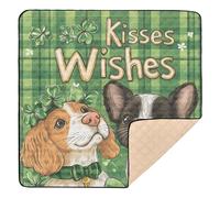 Cute Dog for St. Patrick's Day Large Sturdy Baby Gym Play mat for Indoor Outdoor Washable Foldable Baby Crawling Mat for Babies Infants Toddlers, 50'' x 50''gimnasio para Bebes recien