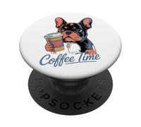 Cute Dog French Bulldog Coffee Dogs Puppy Puppies PopSockets Adhesive PopGrip