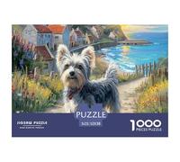 Cute Dog Fun And Challenging Family Game 1000 Pieces Puzzle -Terrier by Coastal Village for Adults Kids Great Gift Idea52x38cm/1000pcs