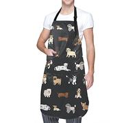 Cute Dog Grooming Apron with 2 Pockets Adjustable Neck Waterproof Pets Apron for Women Men Suitable for Home Cooking Baking Grill Bistro Chef.