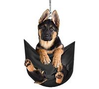 Cute Dog Hanging Ornament,2D Car Pendant Pocket Puppy Cute Dog for Car Interior Decoration Dashboard Key Backpack Accessory Pendant (A)