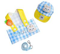 Cute Dog Harness and Leash Set with Bow Tie Soft Mesh Plaid Girl Puppy Harness No Pull Pet Cat Dog Vest Harness for Small Dogs Chihuahua Rabbit Outfit (Blue,S) 72304