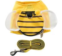 Cute Dog Harness Vest Set with Chest Strap for Puppy Dogs Yellow | Fabric Chest Protector, Lightweight Fashion Fit, 1.5-2.5kg 3-4.5kg 5-7kg