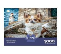Cute Dog Heavyweight Paper Papillon by Lighthouse Jigsaw Puzzle Beginner Friendly Relaxing Activity 38x26cm/1000pcs