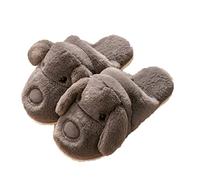 Cute Dog House Slippers Thermal Soft Plush Funny Slippers Winter Warm Slip-on Shoes Novelty Animal Slippers Memory Foam Non-Slip Fuzzy Fluffy Slippers Home Indoor Bedroom Slippers