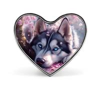 Cute Dog Husky Heart Badge Funny Lapel Pins Personalized Button Brooch Pin for Clothing Bag Accessories