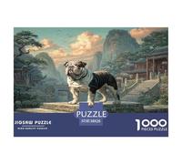 Cute Dog Impossible Hard Challenging 1000 Pc Jigsaw Puzzle - Kelpie (stone Steps Village) Recycled Paper for Home Wall Decor38x26cm/1000pcs