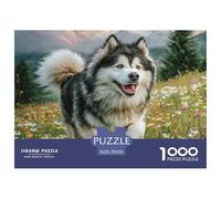Cute Dog Impossible Hard Difficult Challenging 1000 Piece Puzzle - Alaskan Malamute for Adults Decompression Great Gift Idea70x50cm/1000pcs