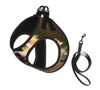 Cute Dog in Flowers Dog Harness - Equipped with Reflective Straps and Quick Release Buckles - Suitable for Small Cats and Dogs