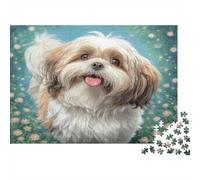 Cute Dog Jigsaw Puzzle 1000 Pieces for Adults Happy Shih Tzu with Tongue Out Impossible Game | Gift for Families & Teens 38x26cm/1000pcs