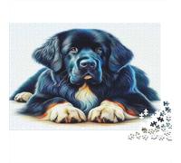 Cute Dog Jigsaw Puzzle Black Retriever 1000 Pieces for Seniors Brain Training Ctivity 38x26cm/1000pcs