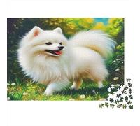 Cute Dog Jigsaw Puzzle Pomeranian 1000 Pieces Eco-friendly Paper for Adults Decompression Gift for Women Men 38x26cm/1000pcs