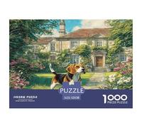 Cute Dog Jigsaw Puzzle Puzzle for Adults Recycled Paper Beagle by Mansion for Aduls 1000Pc Puzzle Fun And Challenging Family Game 52x38cm/1000pcs