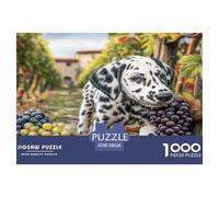 Cute Dog Jigsaw Puzzle Puzzle for Adults Recycled Paper for Aduls 1000 Pieces Puzzle Fun Cute Dalmatian Vineyard And Challenging Family Game Educational Game Decompression 38x26cm/1000pcs