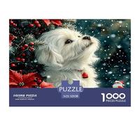 Cute Dog Jigsaw Puzzle Puzzles 1000 Pieces Challenging Puzzle Games 100% Recycled Cardboard Beautiful Decoration Puzzle Puzzle Game for The Whole for Women Puzzle for Adults 52x38cm/1000pcs