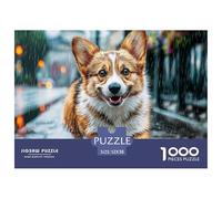 Cute Dog Jigsaw Puzzles 1000 Piece - Fluffy Dog on Rainbow Path Challenging Puzzles, for Men And Women Great Gift Idea52x38cm/1000pcs