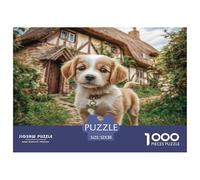 Cute Dog Jigsaw Puzzles 1000 Piece Jigsaw Puzzle Educational Games 100% Recycled Cardboard Beautiful Decoration Puzzle Puzzle Game for The Whole for Women Puzzle for Adults 52x38cm/1000pcs