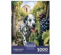 Cute Dog Jigsaw Puzzles Dalmatian in Vineyard Puzzle Recycled Paper Impossible Hard Difficult Challenging for Adults 38x26cm/1000pcs