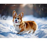 Cute Dog Jigsaw Puzzles for Adults, Corgi Puppy Puzzle Holiday Winter Dogs Puzzles for Elderlyren,Wooden Challenging Entertainment Toys Fun Games Animals Puzzles as Art Wall Decor_1000pcs