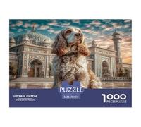 Cute Dog Jigsaw Puzzles Puzzle for Adults Recycled Paper for Aduls 1000 Pieces Puzzle Fun Cute German Shepherd Ruinand Challenging Family Game Educational Game Challenge 70x50cm/1000pcs