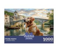 Cute Dog Jigsaw Puzzles Puzzles 1000 Pieces Challenging Puzzle Games 100% Recycled Cardboard Beautiful Decoration Puzzle Puzzle Game for The Whole for Women Puzzle for Adults 38x26cm/1000pcs