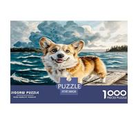 Cute Dog Jigsaw Puzzles Puzzles 1000 Pieces Educational Game 100% Recycled Cardboard Beautiful Decoration Puzzle Puzzle Game for The Whole for Women Puzzle for Adults 38x26cm/1000pcs