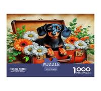 Cute Dog Jigsaw Puzzles Puzzles 1000 Pieces Educational Game 100% Recycled Cardboard Beautiful Decoration Puzzle Puzzle Game for The Whole for Women Puzzle for Adults 70x50cm/1000pcs