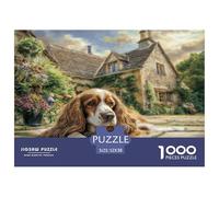 Cute Dog Jigsaw Puzzles Puzzles 1000 Pieces Educational Game 100% Recycled Cardboard Beautiful Decoration Puzzle Puzzle Game for The Whole for Women Puzzle for Adults 52x38cm/1000pcs