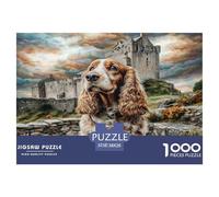 Cute Dog Jigsaw Puzzles Puzzles 1000 Pieces Educational Games 100% Recycled Cardboard Beautiful Decoration Puzzle Puzzle Game for The Whole for Women Puzzle for Adults 38x26cm/1000pcs