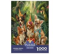 Cute Dog Jigsaw Puzzles Puzzles for Adults Kids. 1000 Piece Whimsical Challenge Toy Educational Games Home Decoration for Adults& Kids Age 14 Years Up 70x50cm/1000pcs