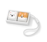 Cute Dog Keycap Fidget Toy PBT Mechanical Key Switch Bag Keyring, 2 Keys