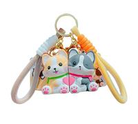 Cute Dog Keychain for Backpack, Cute Matching Magnetic Keychains - Cartoon Puppy Design Matching Couple Keychain Set | Small Shaped Matching Keychain, Yellow, Se référer au descriptif