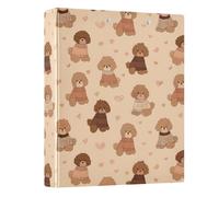 Cute Dog Love Pattern 3 Ring Binder 1.5 Inch Round Ring Binder View Binder Holds 200 Documents for Home School Office Use