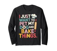 Cute Dog Lover Baking Design for Pet Moms and Bakers Long Sleeve T-Shirt