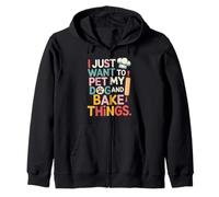 Cute Dog Lover Baking Design For Pet Moms And Bakers Zip Hoodie