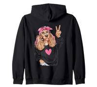 Cute Dog Lover Funny Cocker Spaniel Graphic Playful Vibrant Zip Hoodie