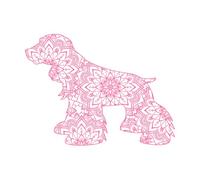 Cute Dog Mandala ing Design Wall Vinyl Sticker Decor 38x51cm Car Body Decoration Pink