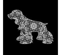 Cute Dog Mandala ing Design Wall Vinyl Sticker Decor 49.4x66.3cm Window Decals White