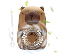 Cute Dog Mini Fan - Capybara Handheld Fan | USB Rechargeable Mini Air Cooler | Portable Cooling Device | USB Charging 3-Speed Air Coolers Personal Cooling Devices For All Ages Kids Girls Women Men Stu