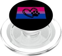 Cute Dog Mom Dad Paw Gay Bisexual Pride Flag Queer PopSockets PopGrip for MagSafe