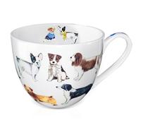 Cute Dog Mugs for Daily Coffee and Tea, Premium 20 oz Bone China Coffee Tea Hug Mug, Perfect Holiday and Birthday Gift for Dog Lovers, Designed in England by Harvest Green Studio